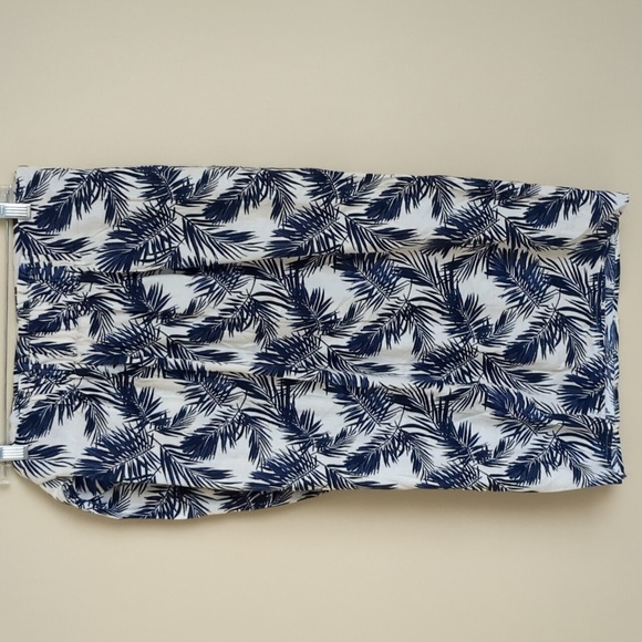 Small Linen Blend Panama Jack Tropical Palm Skirt Blue Skirt - Picture 7 of 11